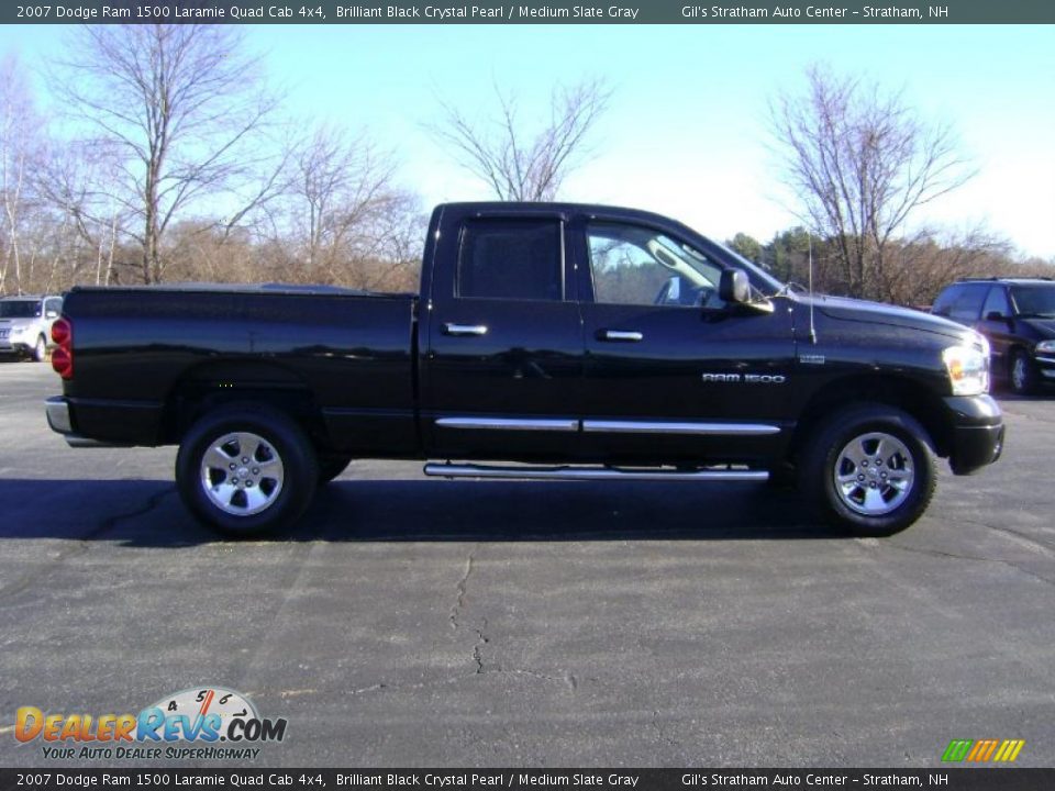 2007 Dodge Ram 1500 Laramie Quad Cab 4x4 Brilliant Black Crystal Pearl / Medium Slate Gray Photo #8