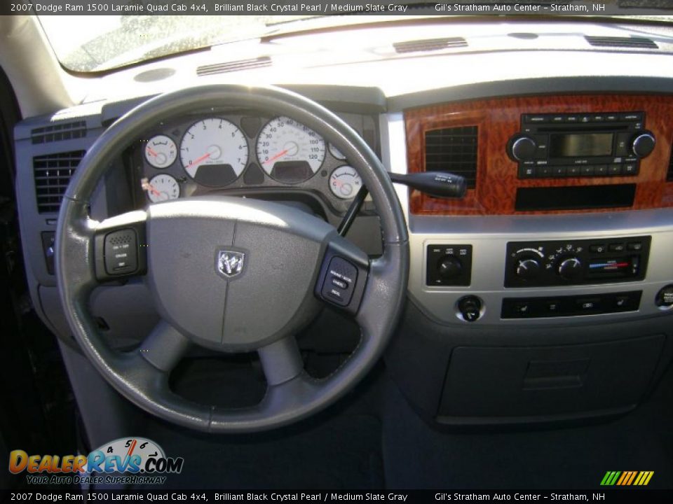 2007 Dodge Ram 1500 Laramie Quad Cab 4x4 Brilliant Black Crystal Pearl / Medium Slate Gray Photo #13