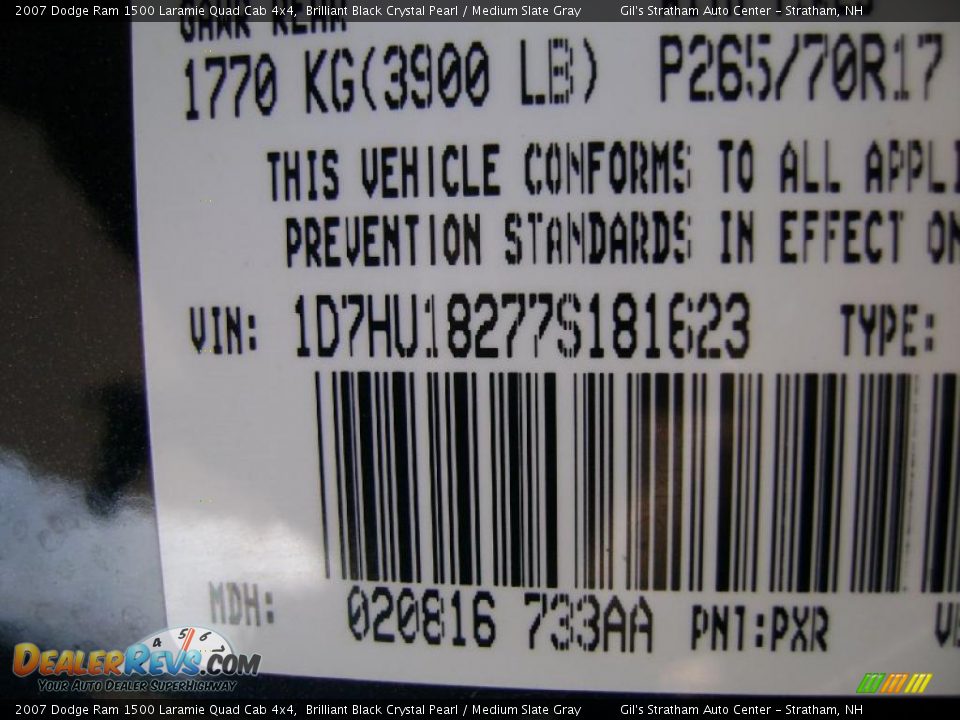 2007 Dodge Ram 1500 Laramie Quad Cab 4x4 Brilliant Black Crystal Pearl / Medium Slate Gray Photo #16