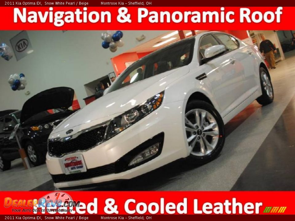 2011 Kia Optima EX Snow White Pearl / Beige Photo #1