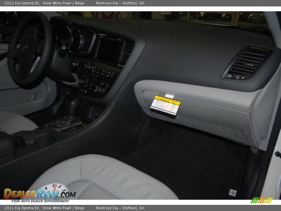 2011 Kia Optima EX Snow White Pearl / Beige Photo #13