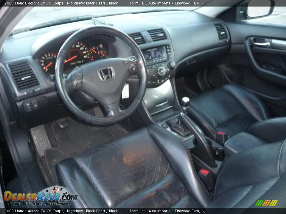 Black Interior 2003 Honda Accord Ex V6 Coupe Photo 5