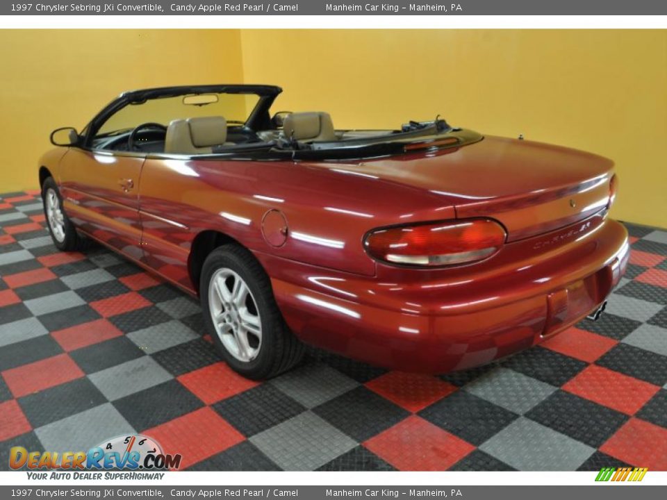 1997 Chrysler Sebring JXi Convertible Candy Apple Red Pearl / Camel Photo #3