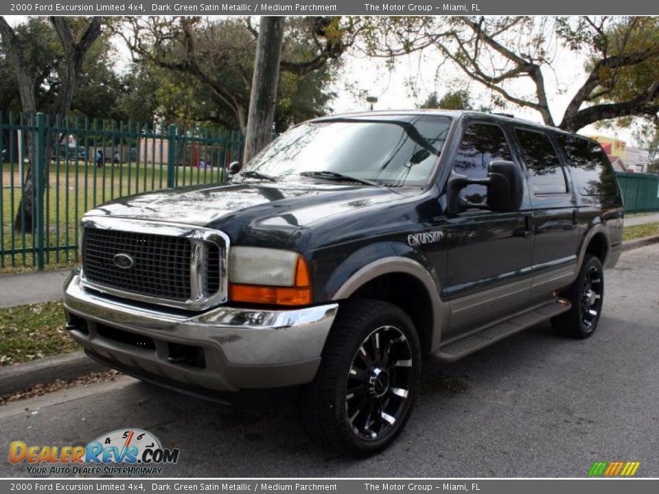 2000 Ford Excursion Limited 4x4 Dark Green Satin Metallic / Medium Parchment Photo #1