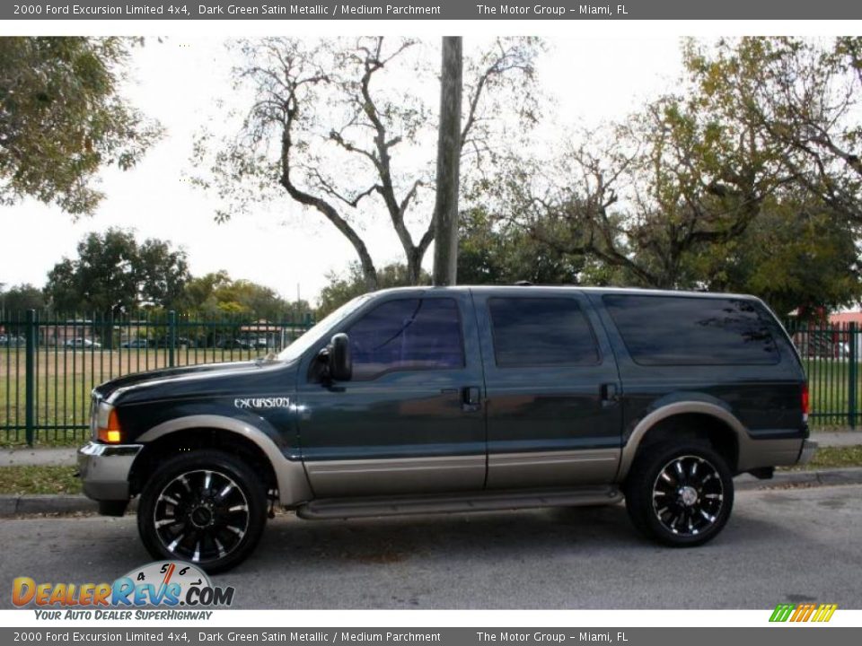 2000 Ford Excursion Limited 4x4 Dark Green Satin Metallic / Medium Parchment Photo #3