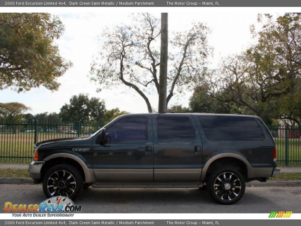 2000 Ford Excursion Limited 4x4 Dark Green Satin Metallic / Medium Parchment Photo #4