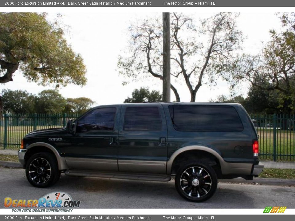 2000 Ford Excursion Limited 4x4 Dark Green Satin Metallic / Medium Parchment Photo #5