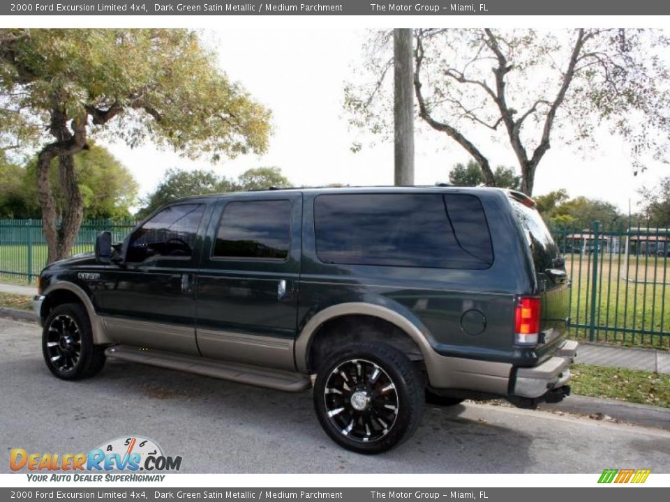2000 Ford Excursion Limited 4x4 Dark Green Satin Metallic / Medium Parchment Photo #6