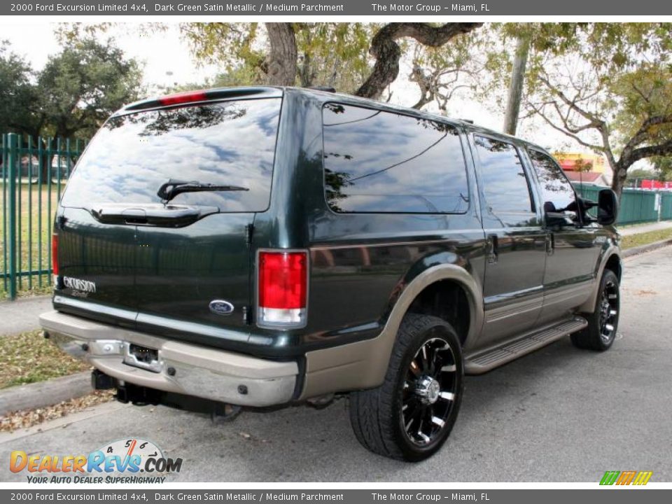 2000 Ford Excursion Limited 4x4 Dark Green Satin Metallic / Medium Parchment Photo #9