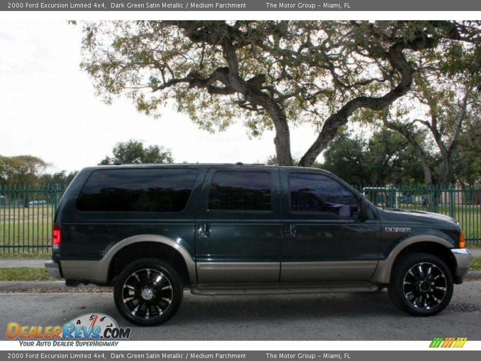 2000 Ford Excursion Limited 4x4 Dark Green Satin Metallic / Medium Parchment Photo #12