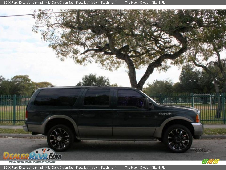 2000 Ford Excursion Limited 4x4 Dark Green Satin Metallic / Medium Parchment Photo #13