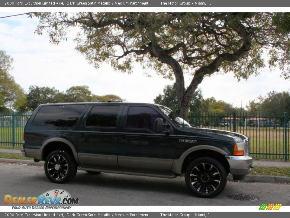 2000 Ford Excursion Limited 4x4 Dark Green Satin Metallic / Medium Parchment Photo #14