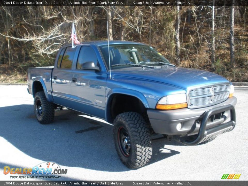 2004 Dodge Dakota Sport Quad Cab 4x4 Atlantic Blue Pearl / Dark Slate Gray Photo #1