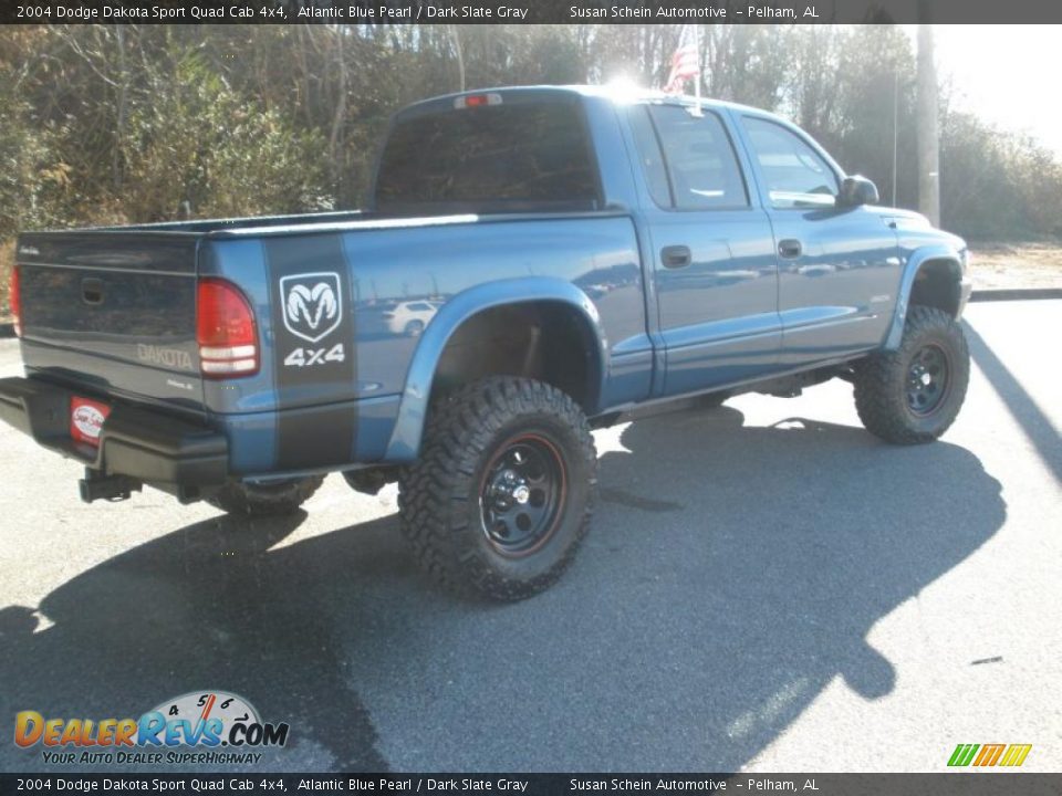 2004 Dodge Dakota Sport Quad Cab 4x4 Atlantic Blue Pearl / Dark Slate Gray Photo #3