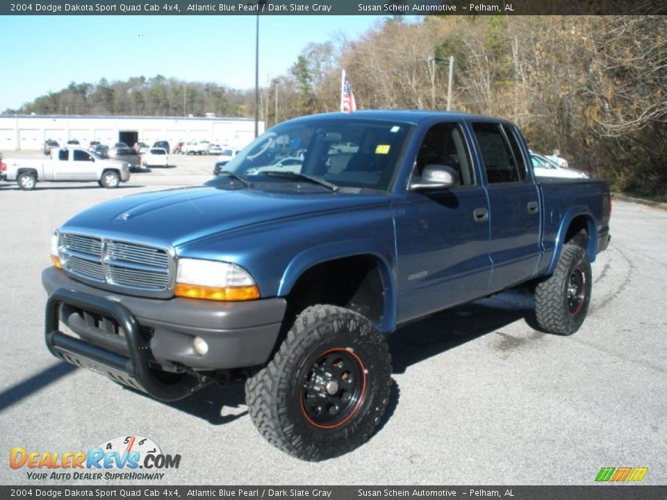 2004 Dodge Dakota Sport Quad Cab 4x4 Atlantic Blue Pearl / Dark Slate Gray Photo #7