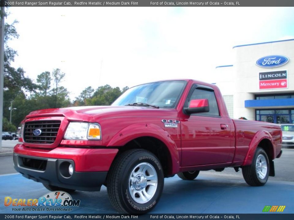 2008 Ford Ranger Sport Regular Cab Redfire Metallic / Medium Dark Flint Photo #1