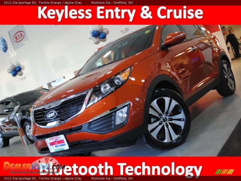 2011 Kia Sportage EX Techno Orange / Alpine Gray Photo #1