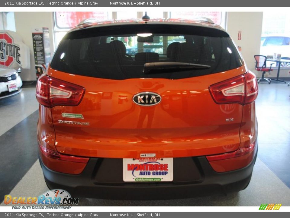 2011 Kia Sportage EX Techno Orange / Alpine Gray Photo #5