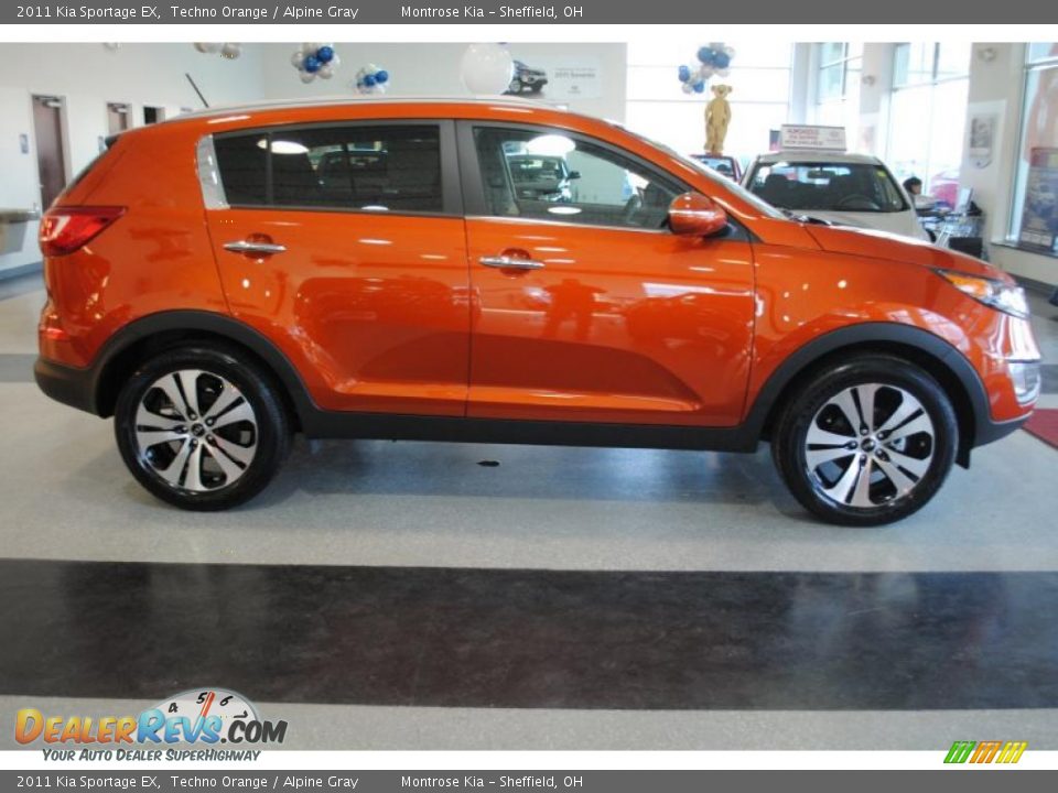 Techno Orange 2011 Kia Sportage EX Photo #7