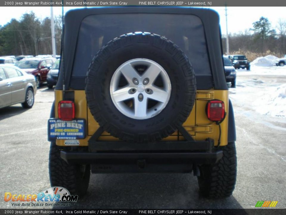 2003 Jeep Wrangler Rubicon 4x4 Inca Gold Metallic / Dark Slate Gray Photo #6