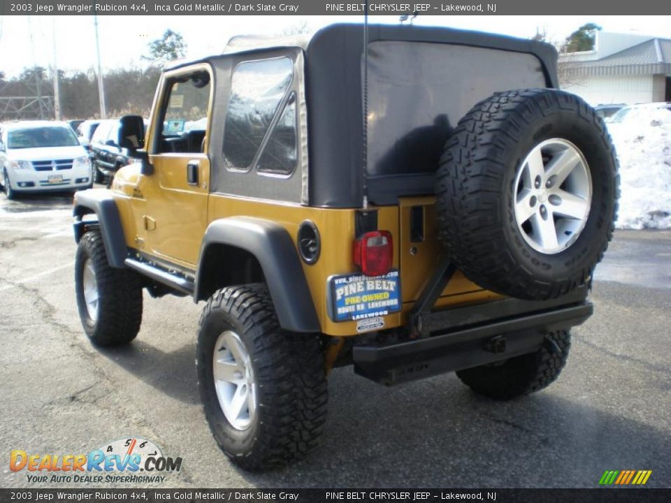 2003 Jeep Wrangler Rubicon 4x4 Inca Gold Metallic / Dark Slate Gray Photo #7