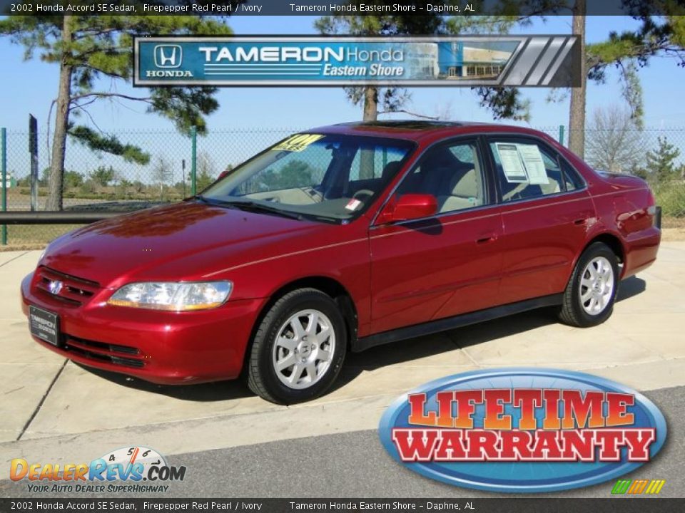 2002 Honda Accord SE Sedan Firepepper Red Pearl / Ivory Photo #1