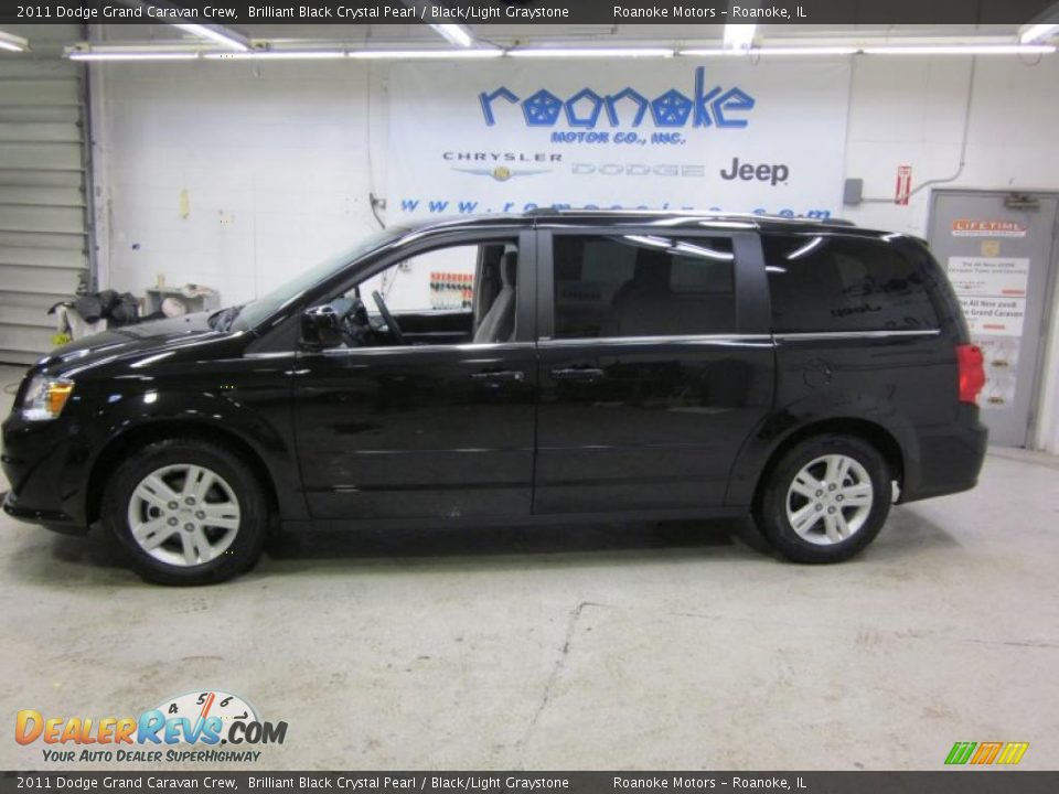 2011 Dodge Grand Caravan Crew Brilliant Black Crystal Pearl / Black/Light Graystone Photo #1