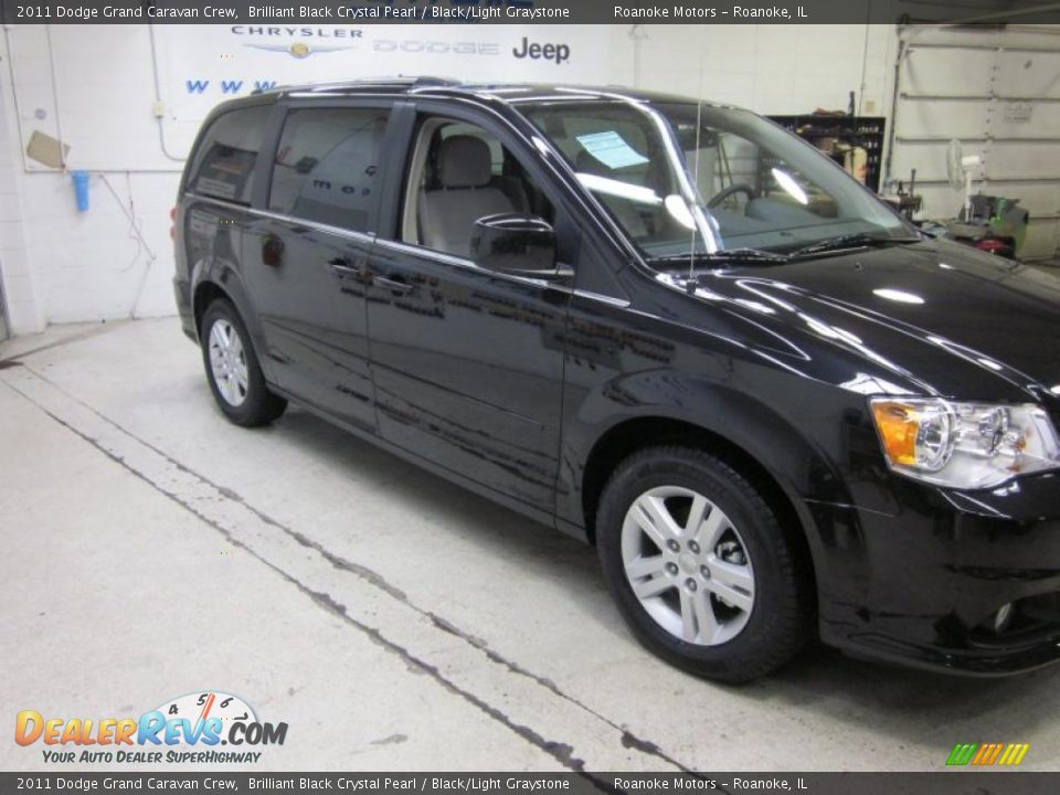 2011 Dodge Grand Caravan Crew Brilliant Black Crystal Pearl / Black/Light Graystone Photo #6