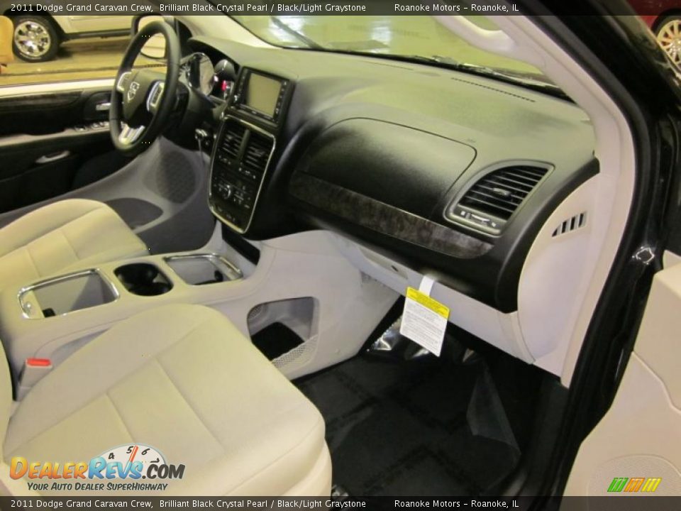 2011 Dodge Grand Caravan Crew Brilliant Black Crystal Pearl / Black/Light Graystone Photo #19