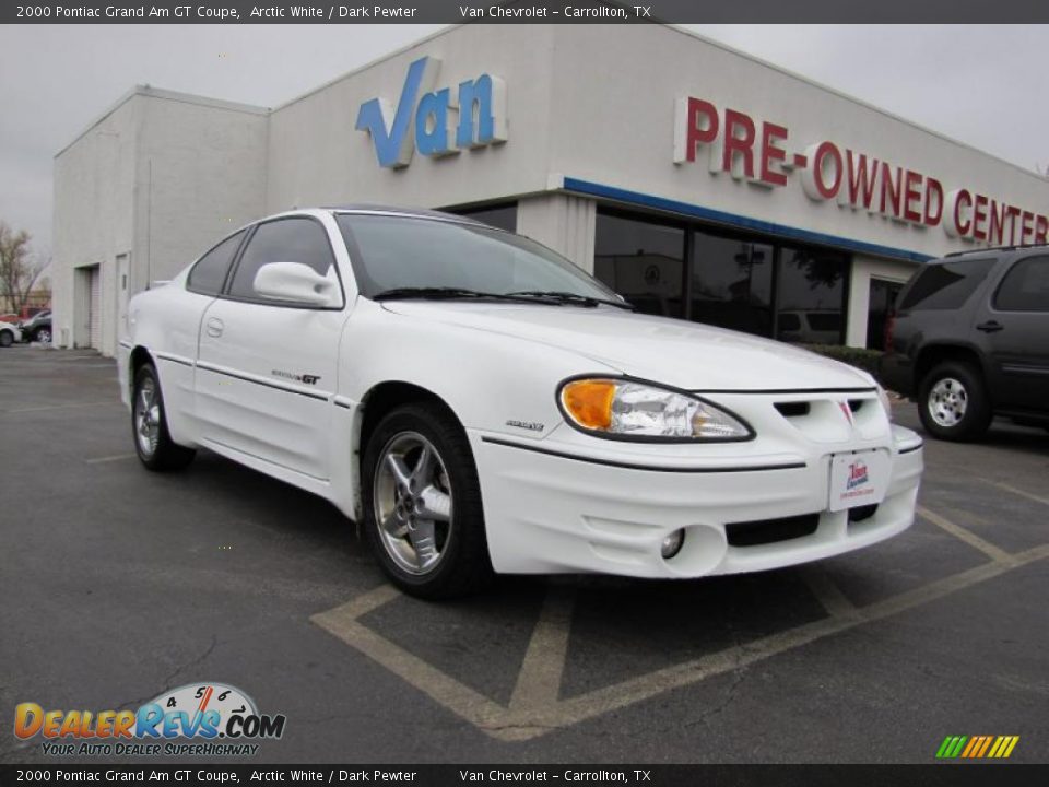 2000 Pontiac Grand Am GT Coupe Arctic White / Dark Pewter Photo #1
