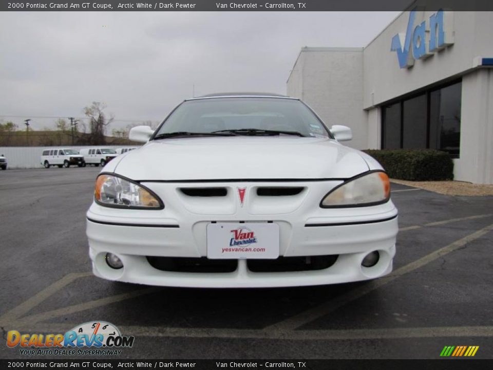 2000 Pontiac Grand Am GT Coupe Arctic White / Dark Pewter Photo #2