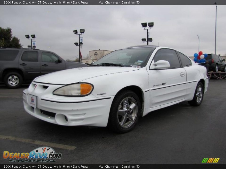 2000 Pontiac Grand Am GT Coupe Arctic White / Dark Pewter Photo #3