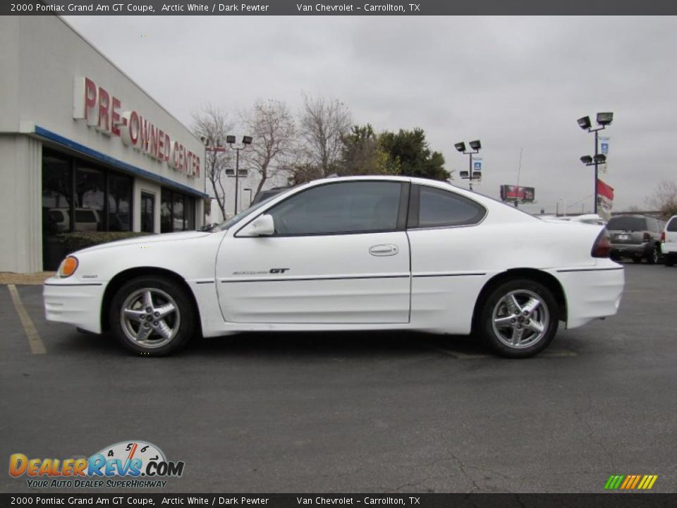 2000 Pontiac Grand Am GT Coupe Arctic White / Dark Pewter Photo #4