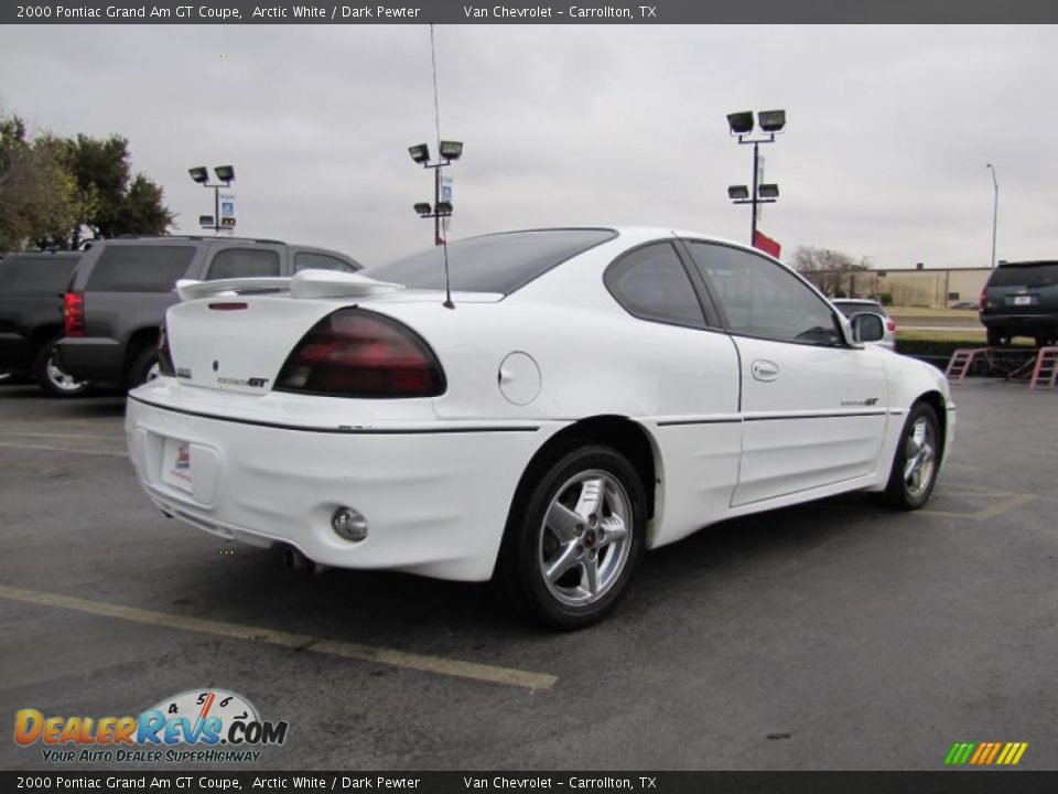 2000 Pontiac Grand Am GT Coupe Arctic White / Dark Pewter Photo #6