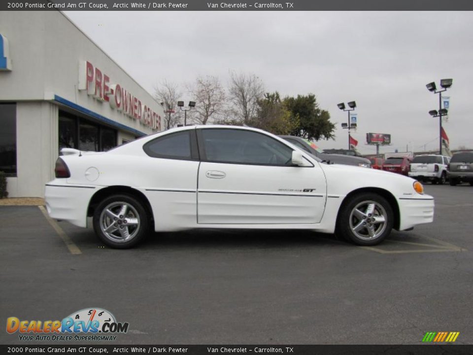 2000 Pontiac Grand Am GT Coupe Arctic White / Dark Pewter Photo #7