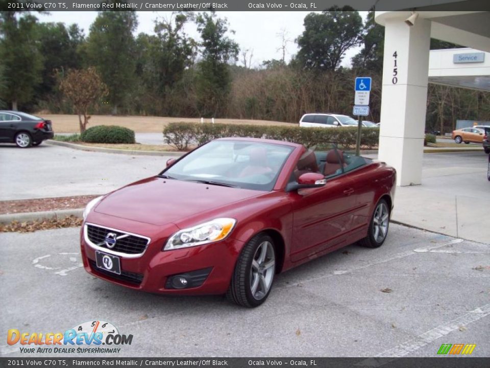 2011 Volvo C70 T5 Flamenco Red Metallic / Cranberry Leather/Off Black Photo #3