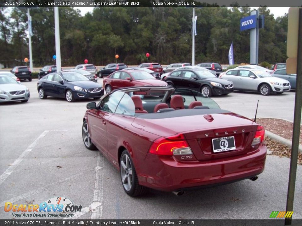 2011 Volvo C70 T5 Flamenco Red Metallic / Cranberry Leather/Off Black Photo #6
