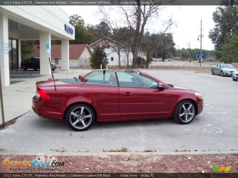 2011 Volvo C70 T5 Flamenco Red Metallic / Cranberry Leather/Off Black Photo #8