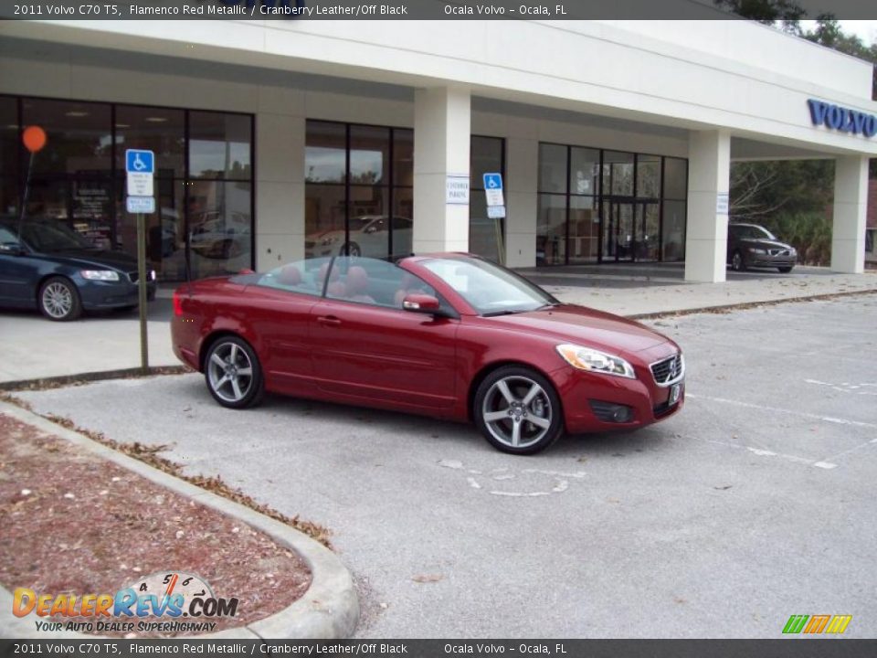 2011 Volvo C70 T5 Flamenco Red Metallic / Cranberry Leather/Off Black Photo #9