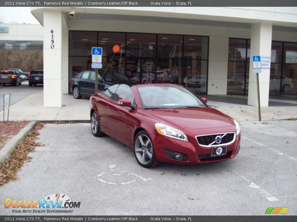 2011 Volvo C70 T5 Flamenco Red Metallic / Cranberry Leather/Off Black Photo #10