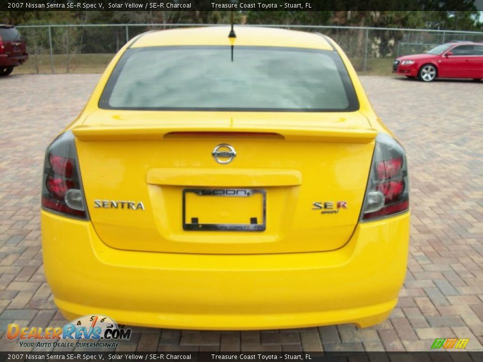 2007 Nissan Sentra SE-R Spec V Solar Yellow / SE-R Charcoal Photo #5