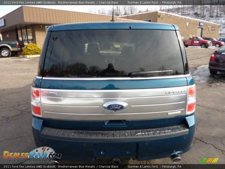 2011 Ford Flex Limited AWD EcoBoost Mediterranean Blue Metallic / Charcoal Black Photo #3