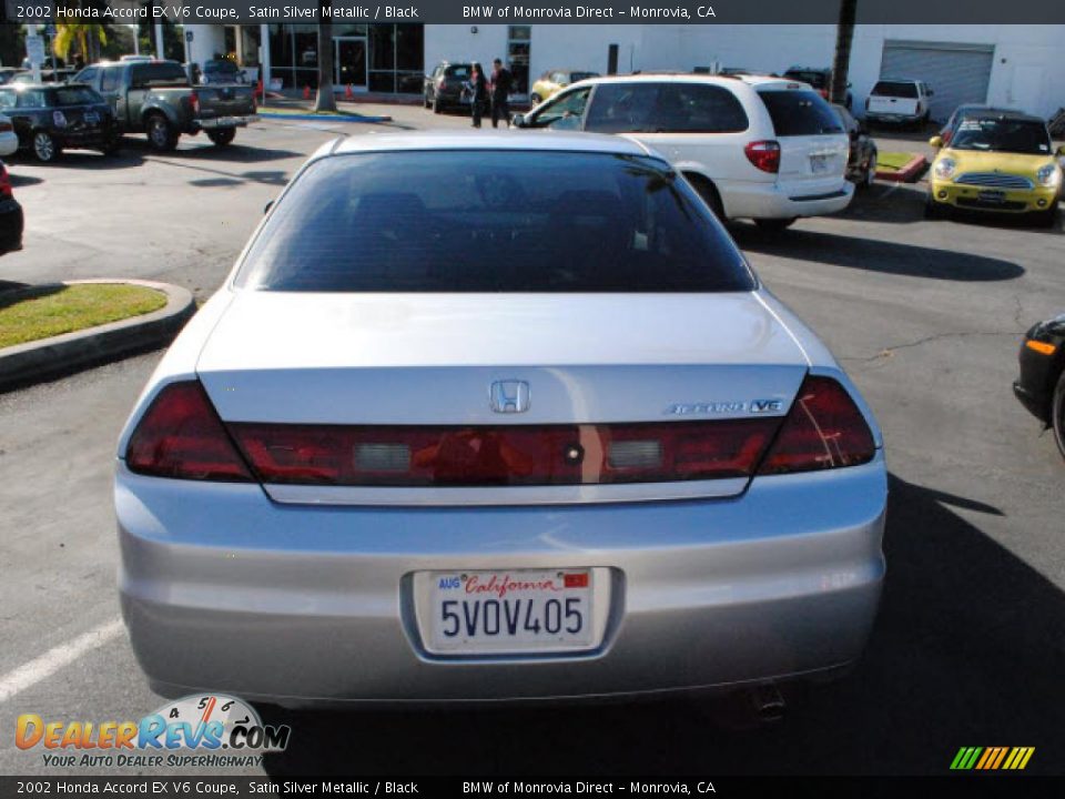 2002 Honda Accord EX V6 Coupe Satin Silver Metallic / Black Photo #8