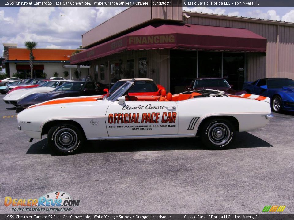 1969 Chevrolet Camaro SS Pace Car Convertible White/Orange Stripes / Orange Houndstooth Photo #1
