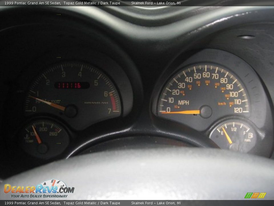 1999 Pontiac Grand Am SE Sedan Topaz Gold Metallic / Dark Taupe Photo #22