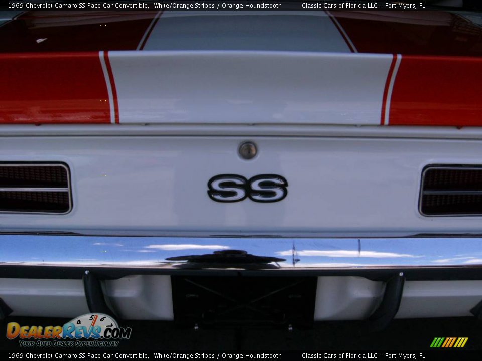 1969 Chevrolet Camaro SS Pace Car Convertible White/Orange Stripes / Orange Houndstooth Photo #12