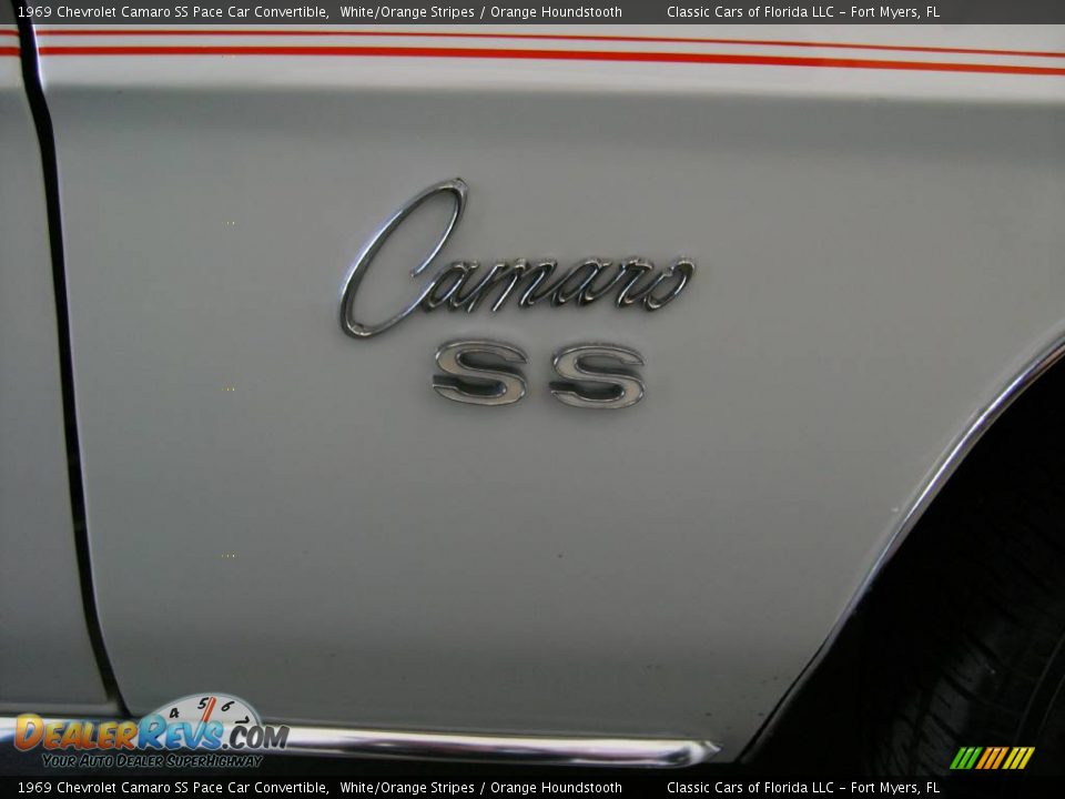 1969 Chevrolet Camaro SS Pace Car Convertible White/Orange Stripes / Orange Houndstooth Photo #13