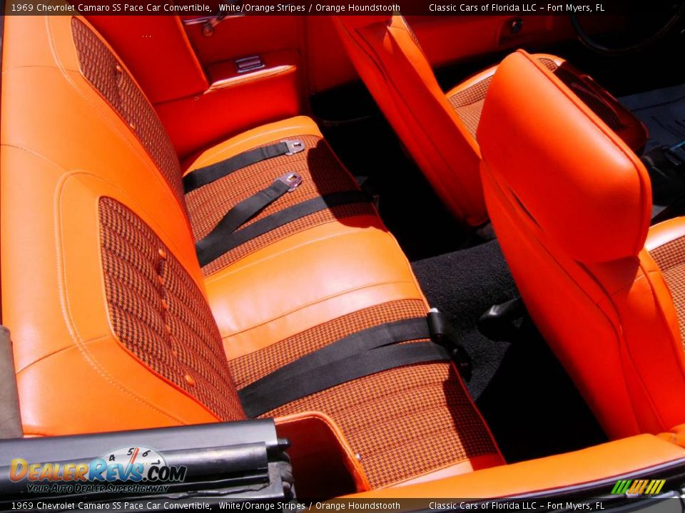 1969 Chevrolet Camaro SS Pace Car Convertible White/Orange Stripes / Orange Houndstooth Photo #26