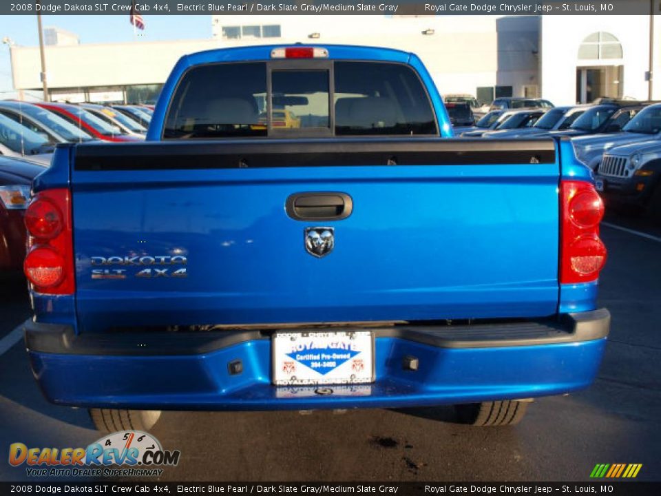 2008 Dodge Dakota SLT Crew Cab 4x4 Electric Blue Pearl / Dark Slate Gray/Medium Slate Gray Photo #6