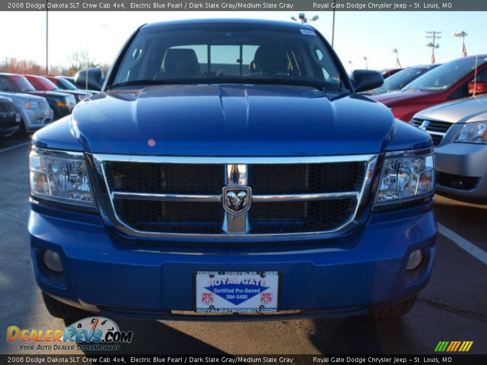 2008 Dodge Dakota SLT Crew Cab 4x4 Electric Blue Pearl / Dark Slate Gray/Medium Slate Gray Photo #8